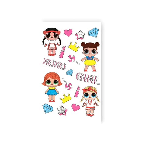 Набор детских временных татуировок "Куклы" L-65 