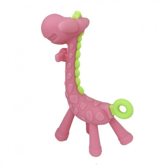 Силиконовый прорезыватель "Жираф" MGZ-0416(Pink) в футляре
