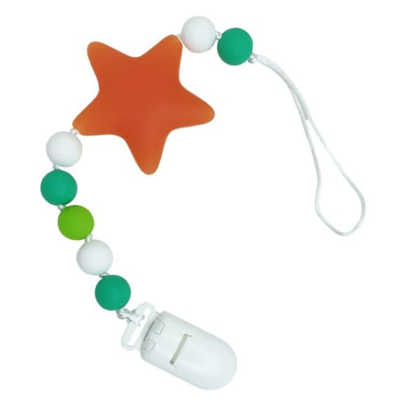 Ланцюжок для пустушки "Зірка" MGZ-0512(Orange) силіконовий