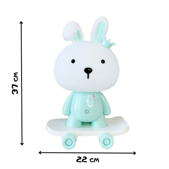 Ночник детский «Зайчик на скейте» MGZ-1407(Blue) питание от USB