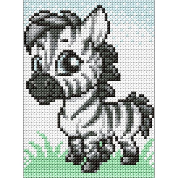 Алмазна мозаїка без підрамника для дітей "Маленька зебра" AMM1021 15х20 см 