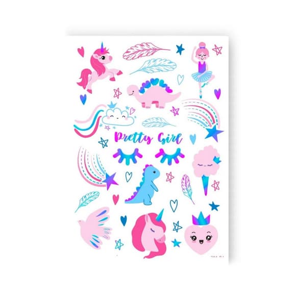 Набор временных татуировок «Unicorn mood» LB-185 голограмма                                                                   