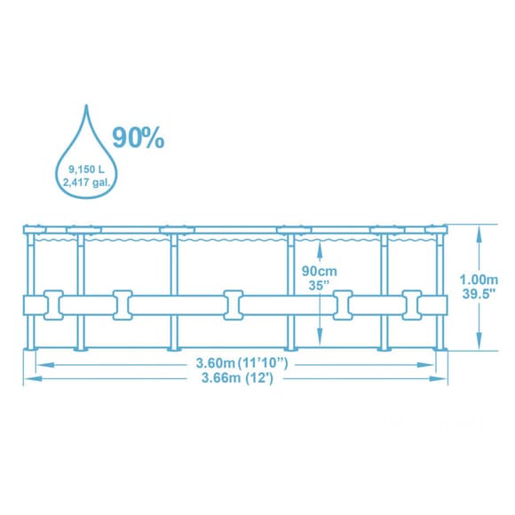 Басейн каркасний 56709 фільтр-насос, сходи, в коробці