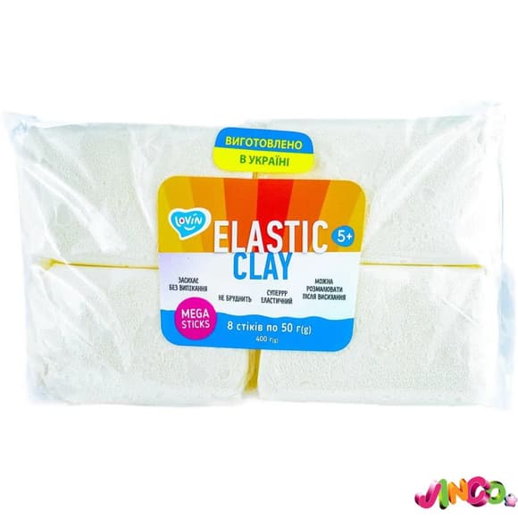 Набор для лепки с воздушным пластилином Elastic Clay white 70165, 400 гр