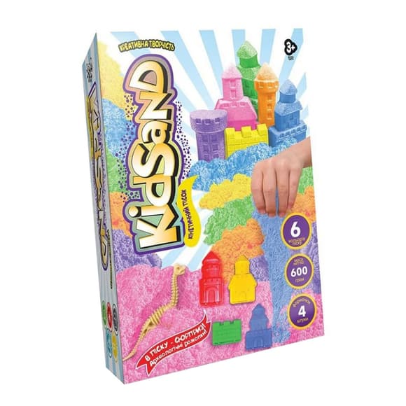 Креативное творчество "Кинетический песок "KidSand" KS-04-04U коробка 600 г 