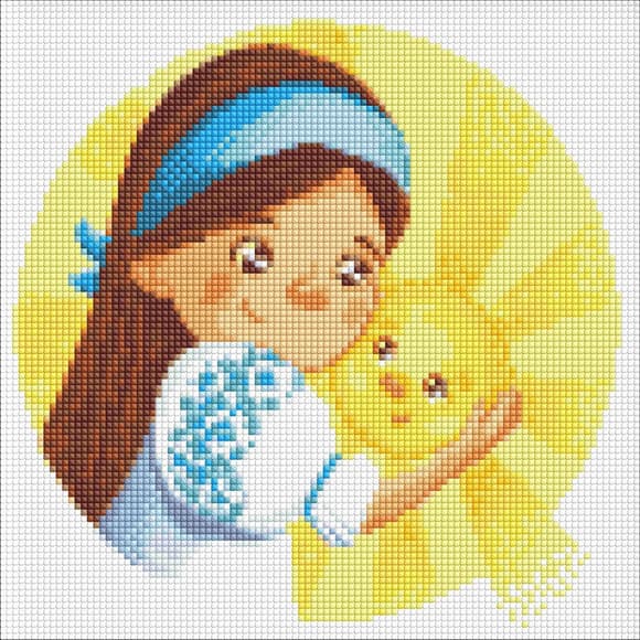 Алмазна мозаїка без підрамника "Сонечко" AMC7752 30х30 см    