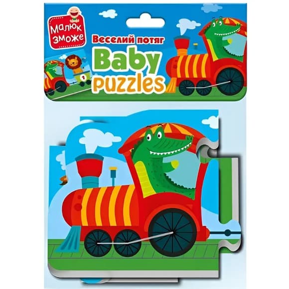 М'які розвиваючі бебі пазли "Веселий потяг" VT1106-95, 6 пазлів 