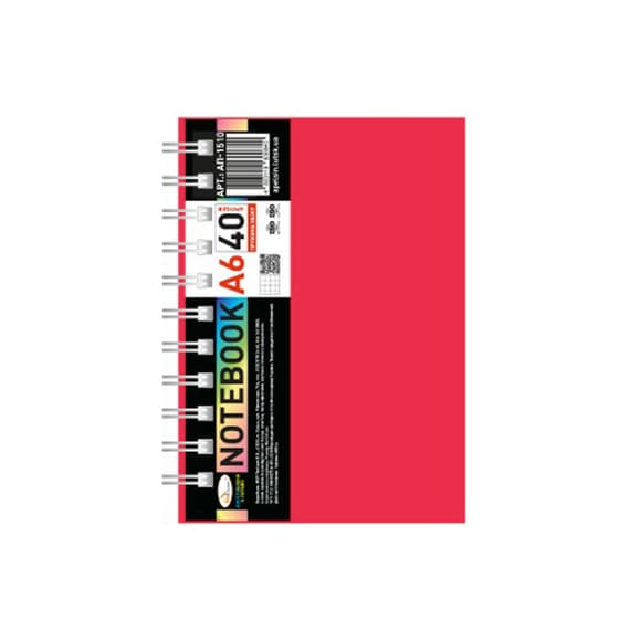 Блокнот А6 АП-1510(Red) 40 листов, пружина боковая