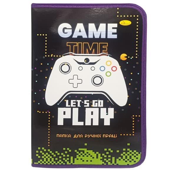 Папка для ручної праці на блискавці А4 "Game time lets go play" АП-1002-7 