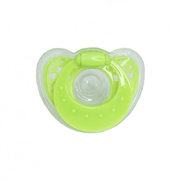 Дитяча силіконова пустушка "Салатове серце" MGZ-0517(Green) кругла