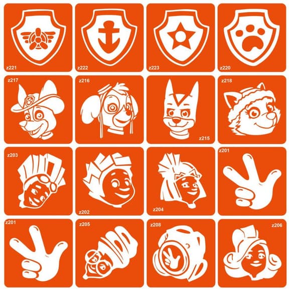 Набор трафаретов для био-тату "Fixies + Paw patrol" fixies-paw-patrol-16