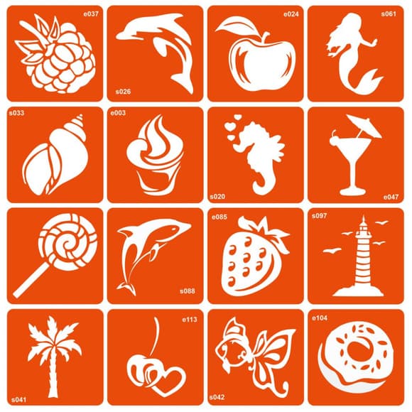 Набор трафаретов для био-тату "Summer sweets" summer-sweets-16