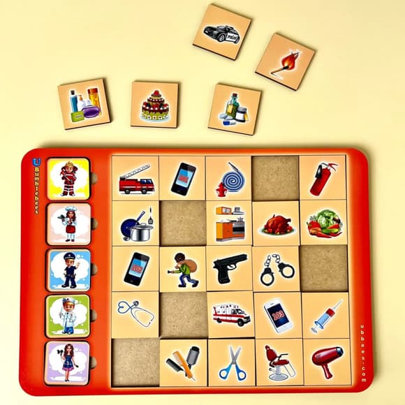 Дерев'яний пазл-вкладиш "Асоціації-професії" (ПСД073) PSD073