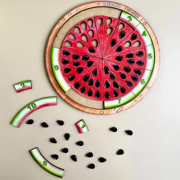 Дерев'яний пазл-сортер "Кавун - 2" (ПСД171) PSD171