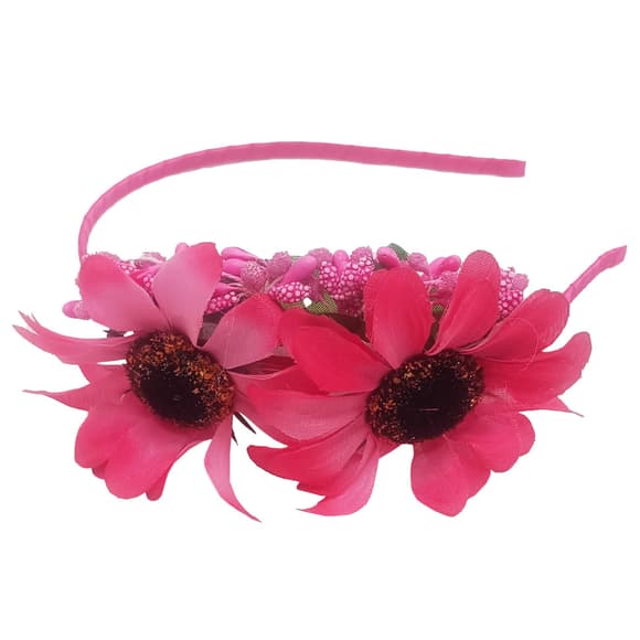 Ободок для волосся "Гербера" 0206-328-1 малинова 