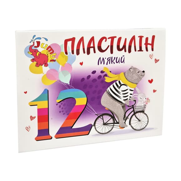 Дитячий м'який пластилін КТ 230604, 12 кольорів  