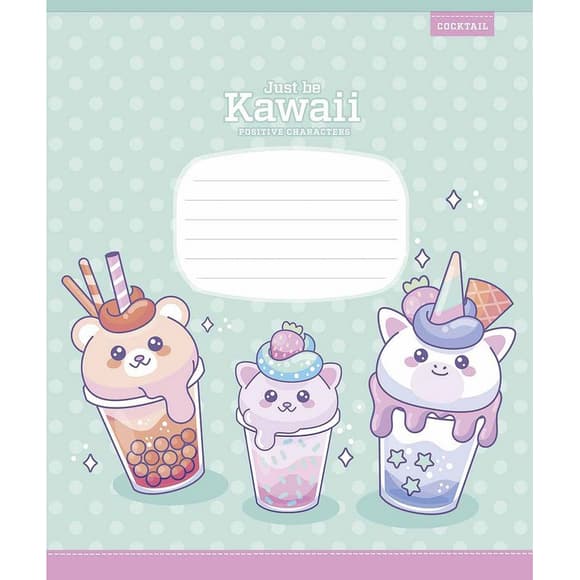 Тетрадь ученическая "Just be Kawaii" 012-3408K-1 в клетку, 12 листов