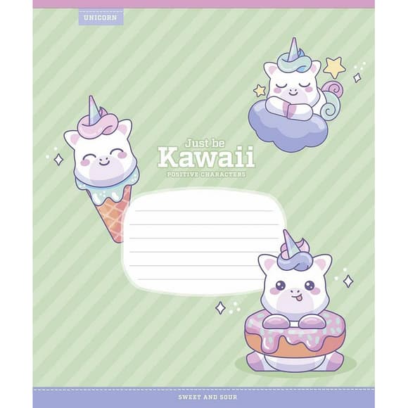 Тетрадь ученическая "Just be Kawaii" 012-3408K-5 в клетку, 12 листов