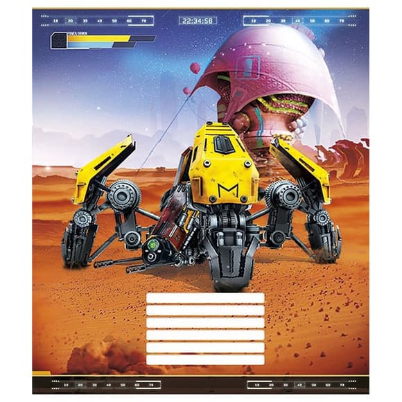 Тетрадь ученическая "Techno city" 012-2495L-4 в линию, 12 листов