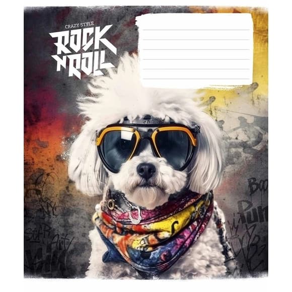 Тетрадь ученическая "Rock star" 012-3277L-5 в линию, 12 листов
