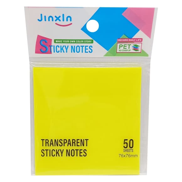 Стікери прозорі для нотаток Р71-1, 50 аркушів, 76 х 76 мм  