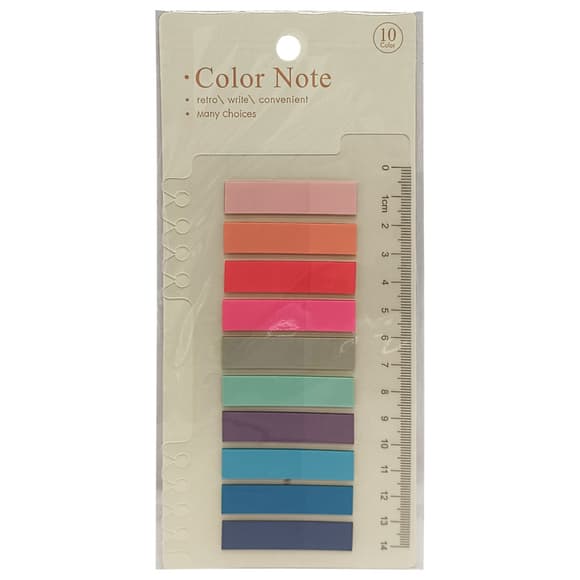 Закладка с линейкой 2 в 1 "stick Notes" Р80-3 разноцветные