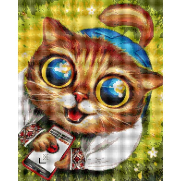 Алмазна мозаїка "Котик з ППО" ©Маріанна Пащук DBS1123, 40x50 см