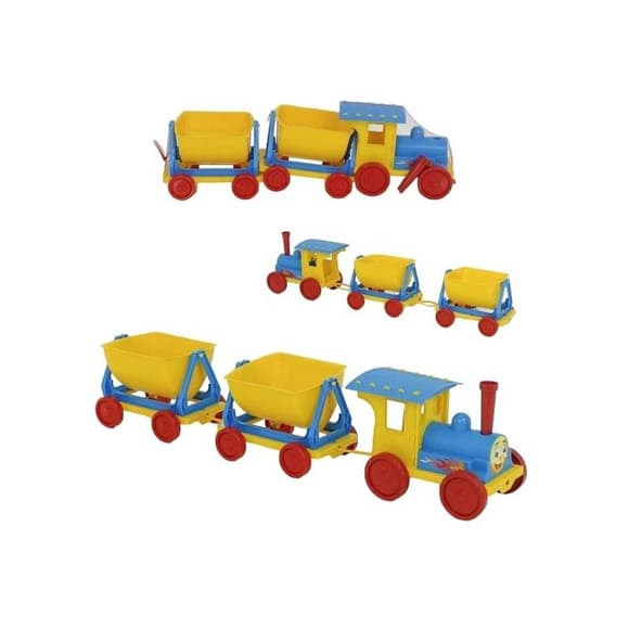 Поїзд-конструктор 013118/1 блакитний 2 прицепа