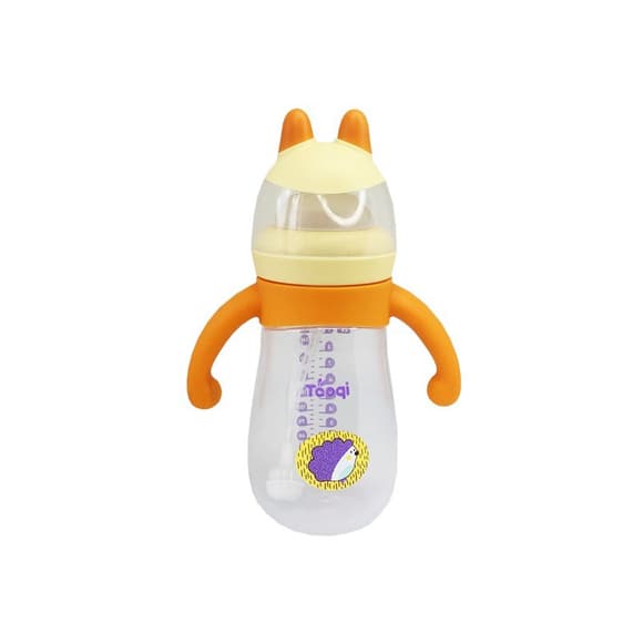 Пляшечка пластикова з силіконовими ручками MGZ-0200(Yellow) 260 мл