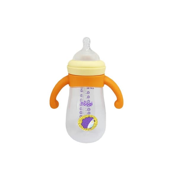 Пляшечка пластикова з силіконовими ручками MGZ-0200(Yellow) 260 мл