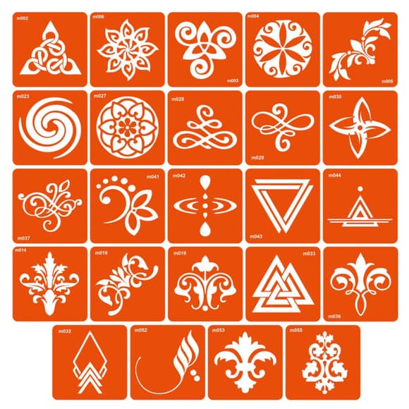 Набор трафаретов для био-тату «M - узоры» m-simple_24_1