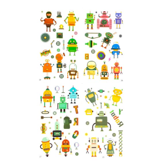 Набір дитячих тимчасових тату «Роботи» tattoo-kids-mini-set-robots