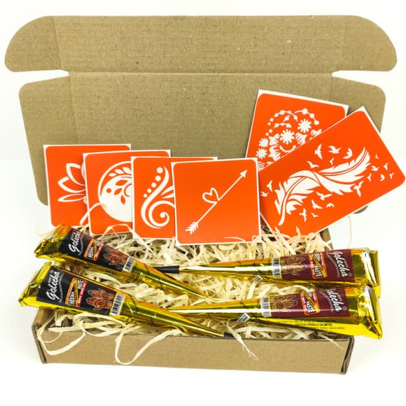  Набір хни з трафаретами для біо-тату №3 henna-set-03