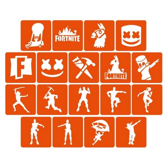 Набор трафаретов для био-тату «Fortnite» Fortnite_5x5_18_1