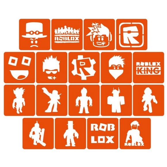 Набір трафаретів для біо-тату "Roblox" Roblox_5x5_18_1