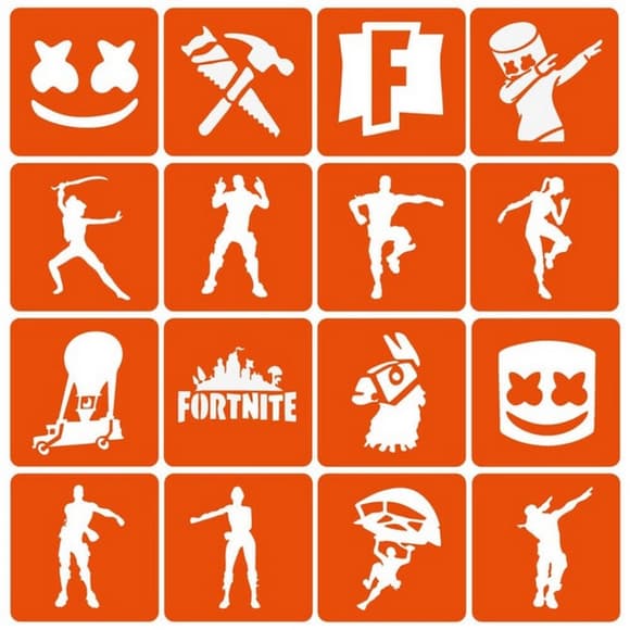 Набор трафаретов для био-тату «Fortnite» Fortnite_simple-16