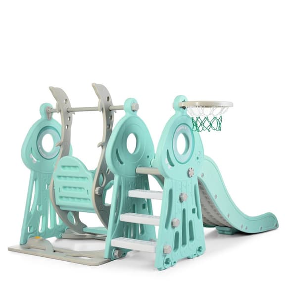 Дитяча гірка-гойдалка Bambi WM19011-5 з баскетбольним кільцем