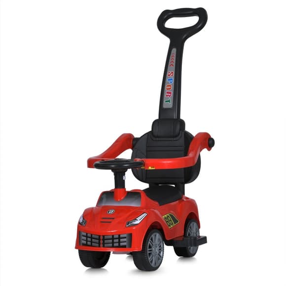 Дитяча каталка-толокар M 5728L-3 червоний, з батьківською ручкою