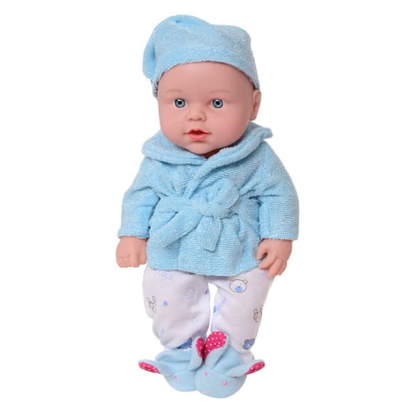 Дитячий ігр овий Пупс в піжамі 252-A(Blue) 36 см, звук, блакитний
