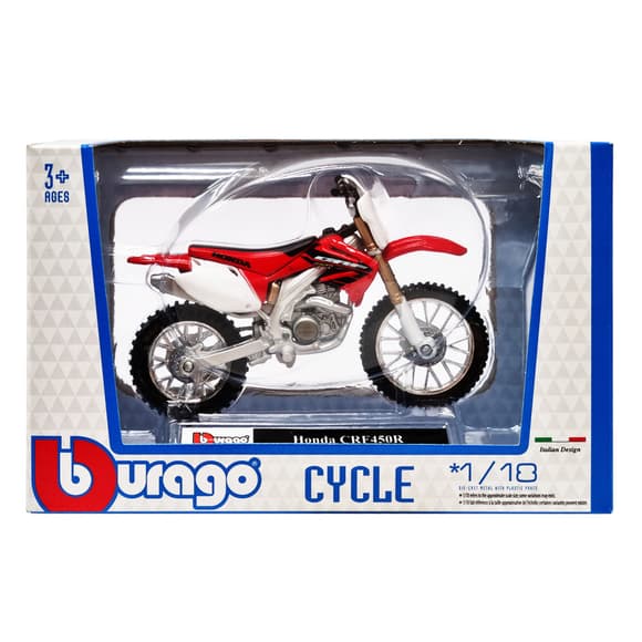 Дитяча модель Мотоцикла "Honda CRF450R" Bburago 18-51030-10 масштаб 1:18