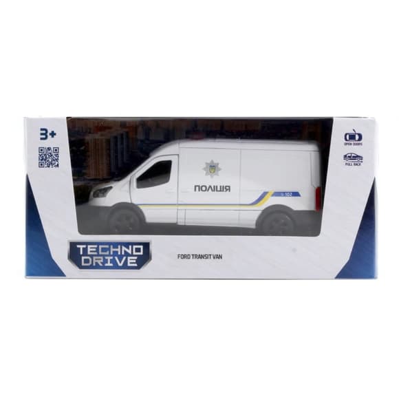 Автомодель "FORD TRANSIT VAN ПОЛИЦИЯ" TechnoDrive 250343U, 1:32