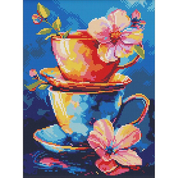 Алмазна мозаїка без підрамника "Таємниця чаювання" AMC8038, 30х40 см                                