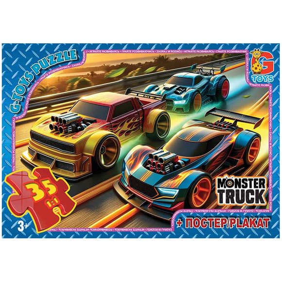 Пазлы детские "Монстер траки" MT181, 35 элементов
