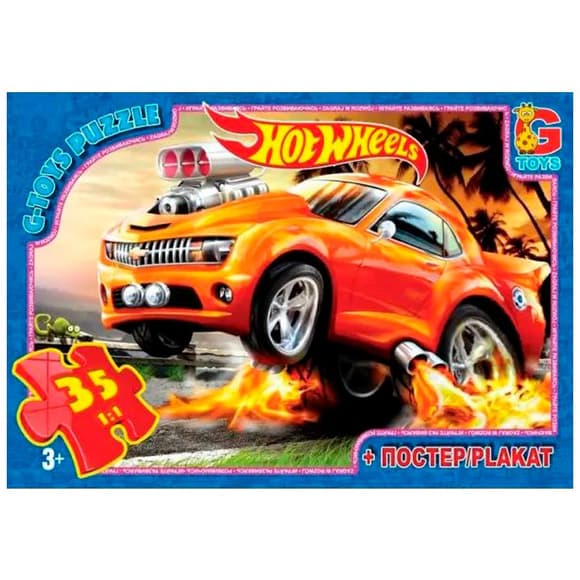 Пазлы детские "Hot Wheels" FW701, 35 элементов