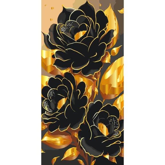 Картина за номерами "Витончені квіти" 11549-AC з металізованими фарбами 40х80 см