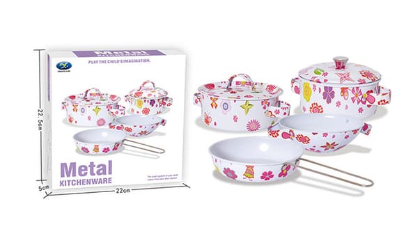 Дитячий набір посуду "Kitchenware" 620-B5(White) каструля, пательня