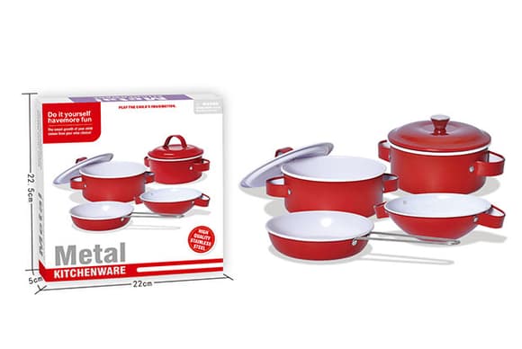 Детский набор посуды «Kitchenware» 620-B5(Red) кастрюля, сковородка