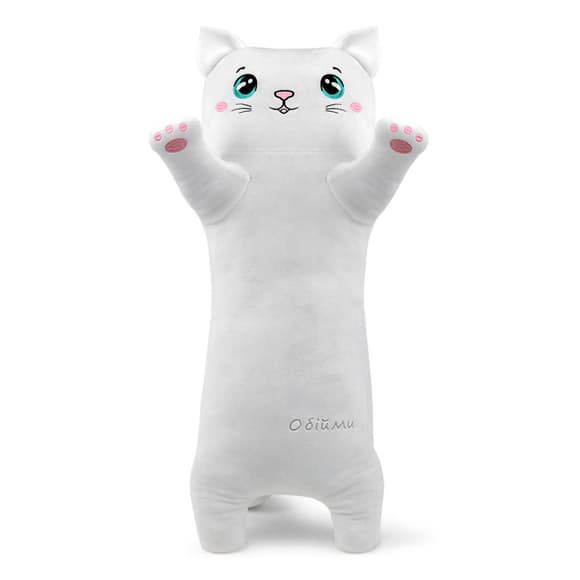 Декоративная подушка "Котик обнимашка Снежок" FWPKITYSNOW23WT00 белый 77 см