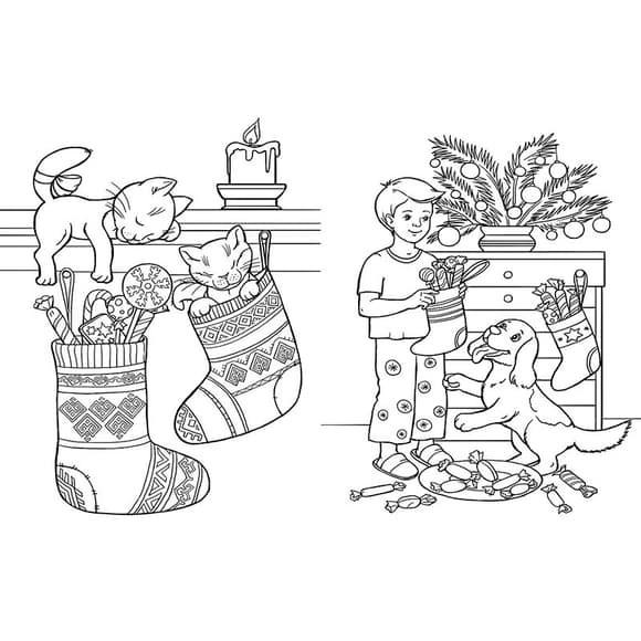 Велика книга розмальовок "Зимові свята" 1736015, 64 сторінок