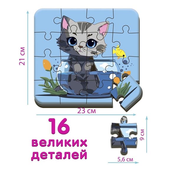 Дитячі пазл "Котик 1" Maxi-Puzzle ME5032-02, 16 елементів 23х21 см